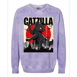 Catzilla Funny Cat Funny Cat Lover animal Colorblast Crewneck Sweatshirt