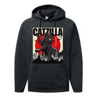 Catzilla Funny Cat Funny Cat Lover animal Performance Fleece Hoodie