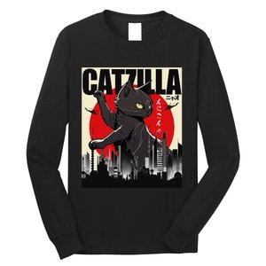 Catzilla Funny Cat Funny Cat Lover animal Long Sleeve Shirt