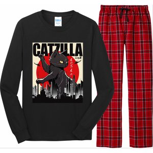 Catzilla Funny Cat Funny Cat Lover animal Long Sleeve Pajama Set