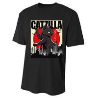 Catzilla Funny Cat Funny Cat Lover animal Performance Sprint T-Shirt