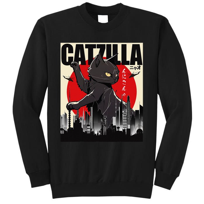 Catzilla Funny Cat Funny Cat Lover animal Tall Sweatshirt