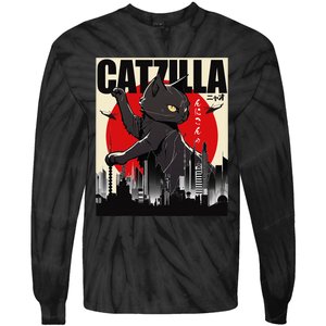 Catzilla Funny Cat Funny Cat Lover animal Tie-Dye Long Sleeve Shirt