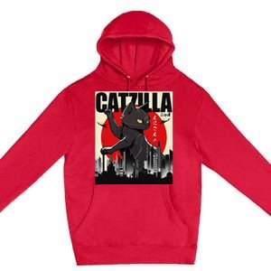 Catzilla Funny Cat Funny Cat Lover animal Premium Pullover Hoodie