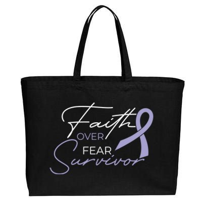 Cancer Fight Cancer Ribbon Gift Cotton Canvas Jumbo Tote