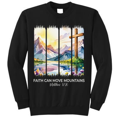 Cute Faith Can Move Mountains Christian Women Teen Mom Sweatshirt