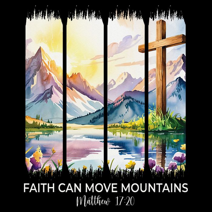 Cute Faith Can Move Mountains Christian Women Teen Mom Tall T-Shirt