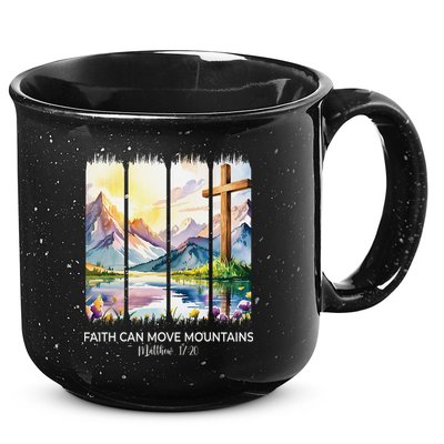 Cute Faith Can Move Mountains Christian Women Teen Mom 15oz Campfire Ceramic Mug