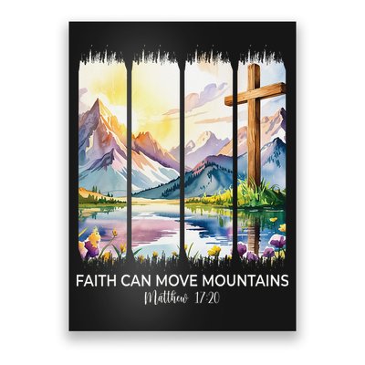 Cute Faith Can Move Mountains Christian Women Teen Mom Poster
