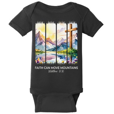 Cute Faith Can Move Mountains Christian Women Teen Mom Baby Bodysuit