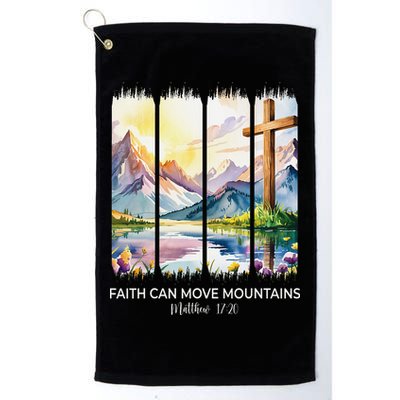 Cute Faith Can Move Mountains Christian Women Teen Mom Golf Towel