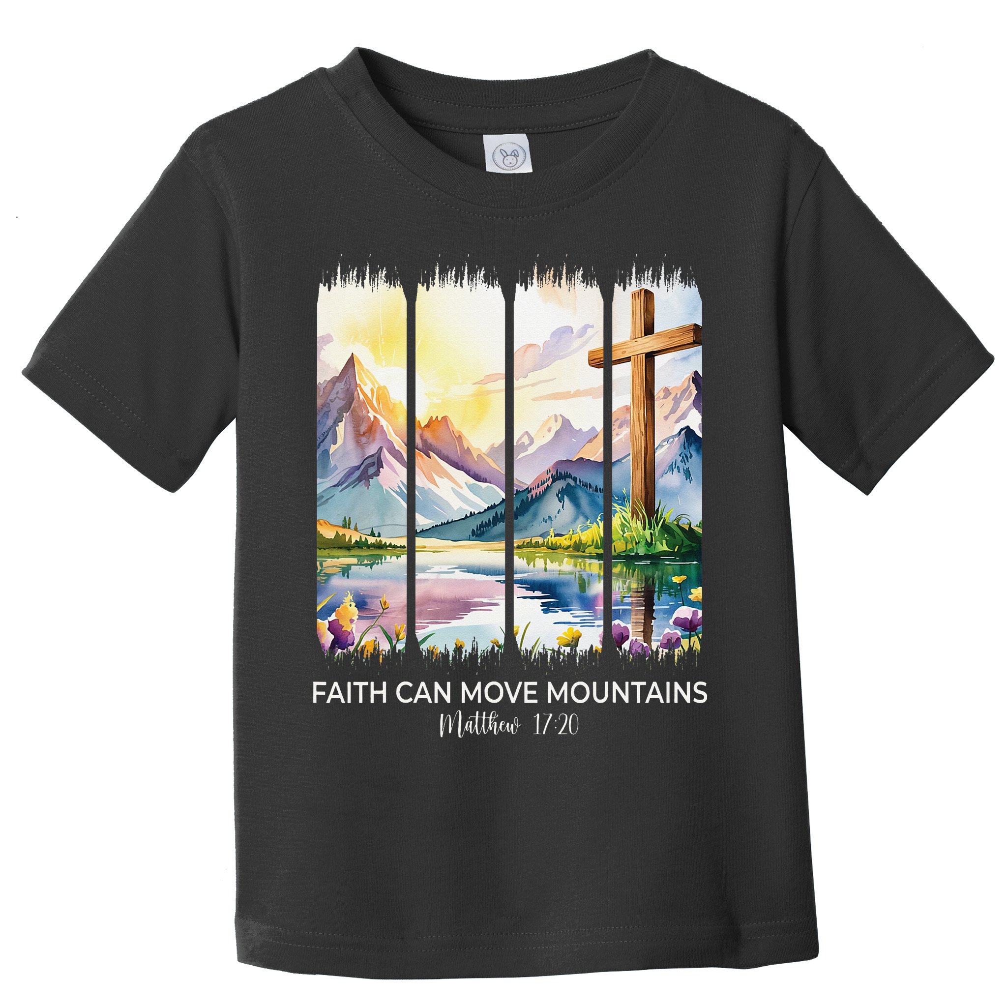 Cute Faith Can Move Mountains Christian Women Teen Mom Toddler T-Shirt