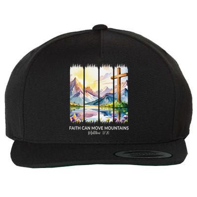 Cute Faith Can Move Mountains Christian Women Teen Mom Wool Snapback Cap