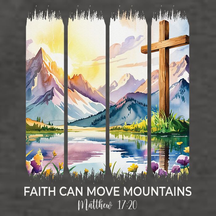 Cute Faith Can Move Mountains Christian Women Teen Mom Vector Backpack