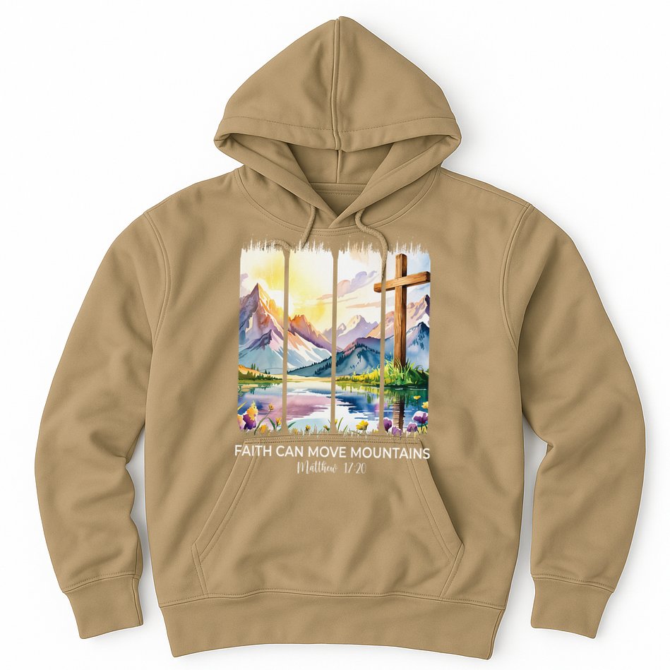 Cute Faith Can Move Mountains Christian Women Teen Mom Hoodie