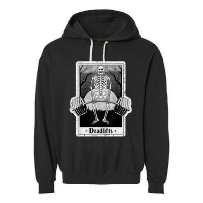 deadlifts skeleton tarot card – funny weightlifting Garment-Dyed Fleece Hoodie