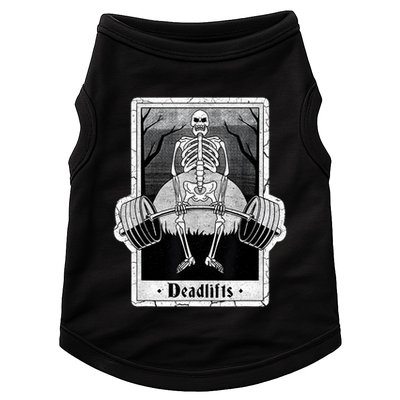 deadlifts skeleton tarot card – funny weightlifting Doggie Tank