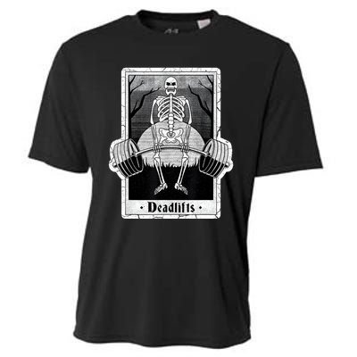 deadlifts skeleton tarot card – funny weightlifting Cooling Performance Crew T-Shirt