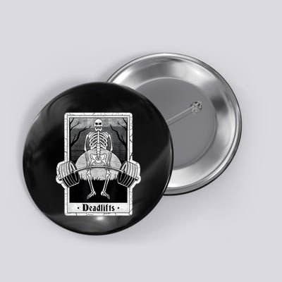 deadlifts skeleton tarot card – funny weightlifting Button