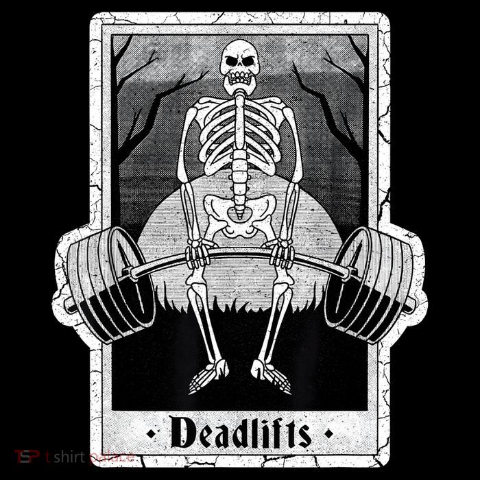 deadlifts skeleton tarot card – funny weightlifting Button