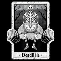 deadlifts skeleton tarot card – funny weightlifting Drawstring Bag