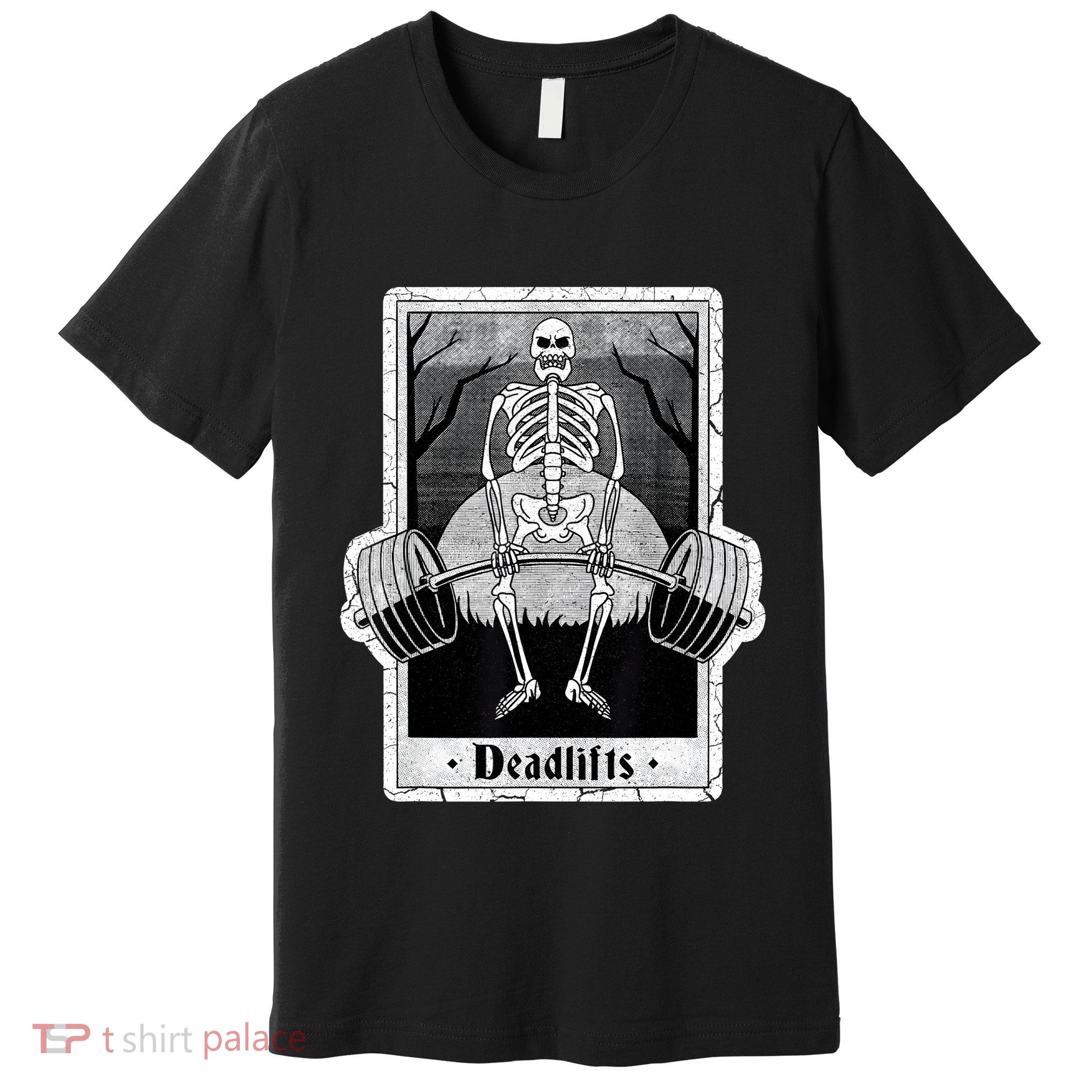 deadlifts skeleton tarot card – funny weightlifting Premium T-Shirt