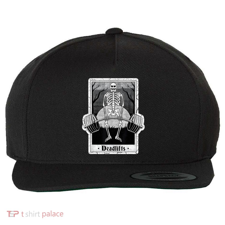 deadlifts skeleton tarot card – funny weightlifting Wool Snapback Cap