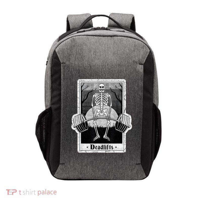 deadlifts skeleton tarot card – funny weightlifting Vector Backpack