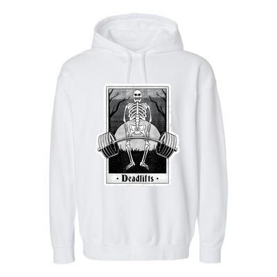 deadlifts skeleton tarot card – funny weightlifting Garment-Dyed Fleece Hoodie