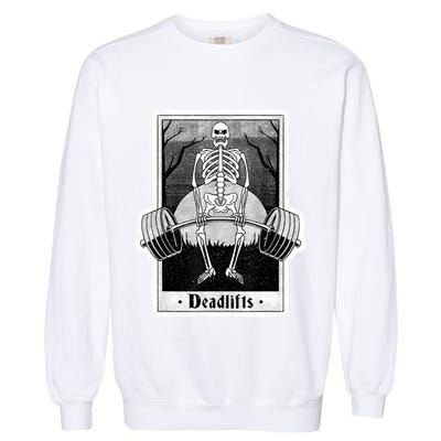 deadlifts skeleton tarot card – funny weightlifting Garment-Dyed Sweatshirt