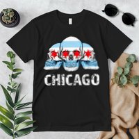 Chicago for Chicago Flag Artwork with Skulls Premium T-Shirt