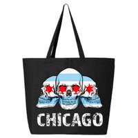 Chicago for Chicago Flag Artwork with Skulls 25L Jumbo Tote