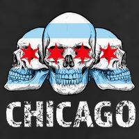 Chicago for Chicago Flag Artwork with Skulls 25L Jumbo Tote