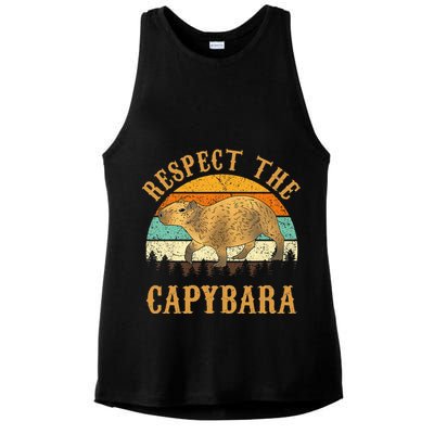 Capybara Funny Capybara Ladies PosiCharge Tri-Blend Wicking Tank