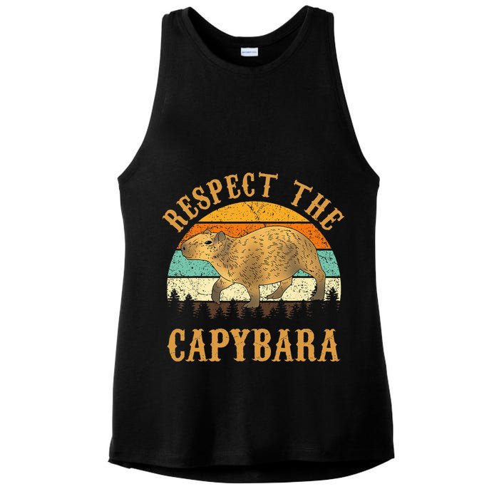 Capybara Funny Capybara Ladies PosiCharge Tri-Blend Wicking Tank