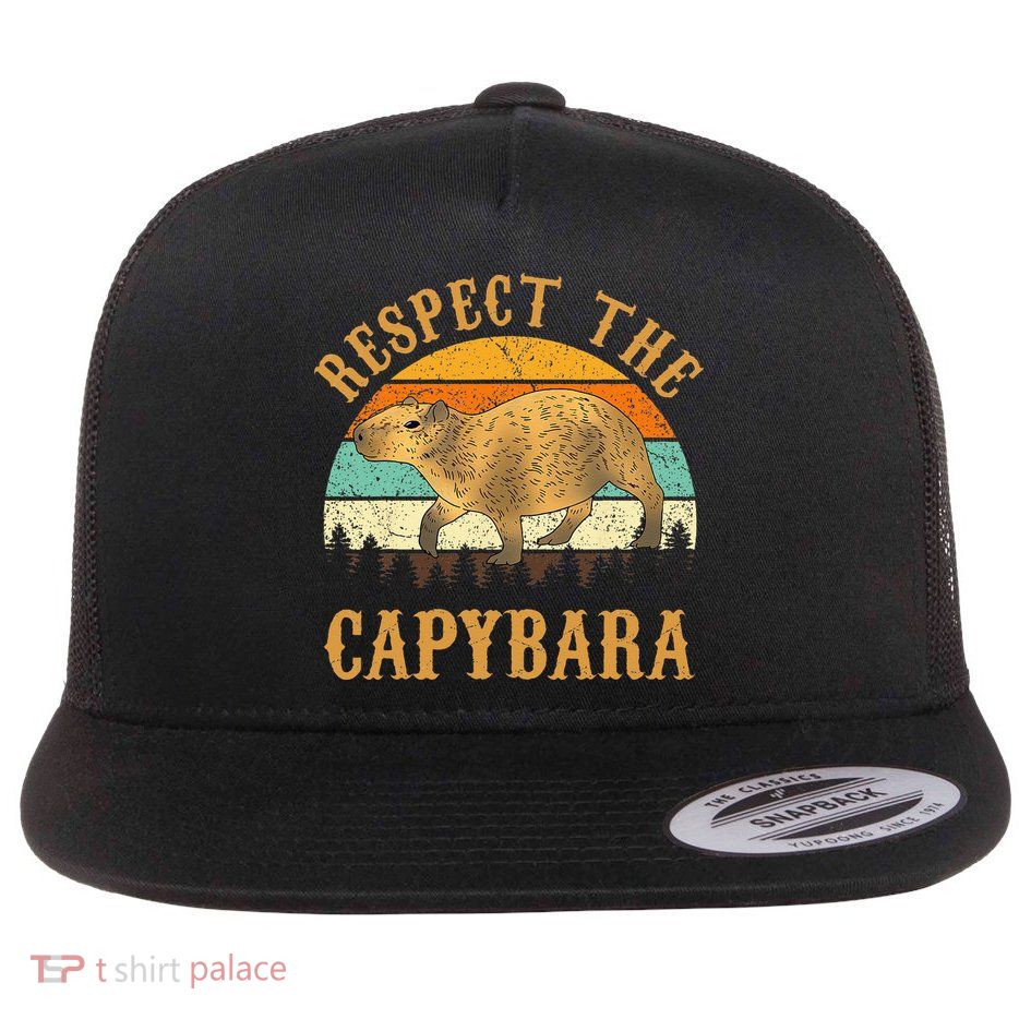 Capybara Funny Capybara Flat Bill Trucker Hat