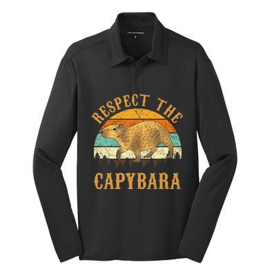 Capybara Funny Capybara Silk Touch Performance Long Sleeve Polo