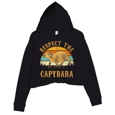 Capybara Funny Capybara Crop Fleece Hoodie