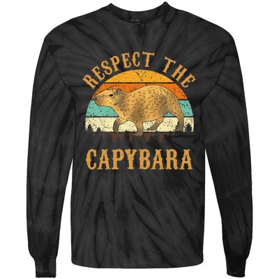 Capybara Funny Capybara Tie-Dye Long Sleeve Shirt