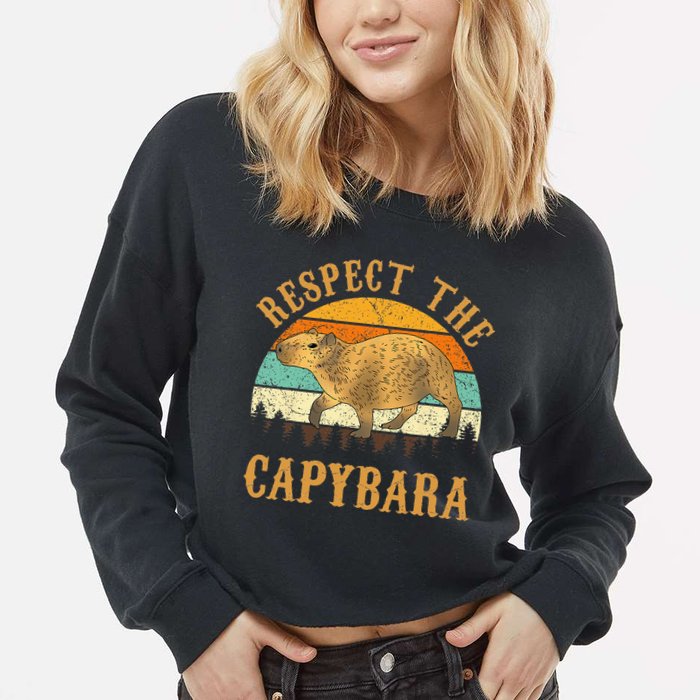 Capybara Funny Capybara Cropped Pullover Crew