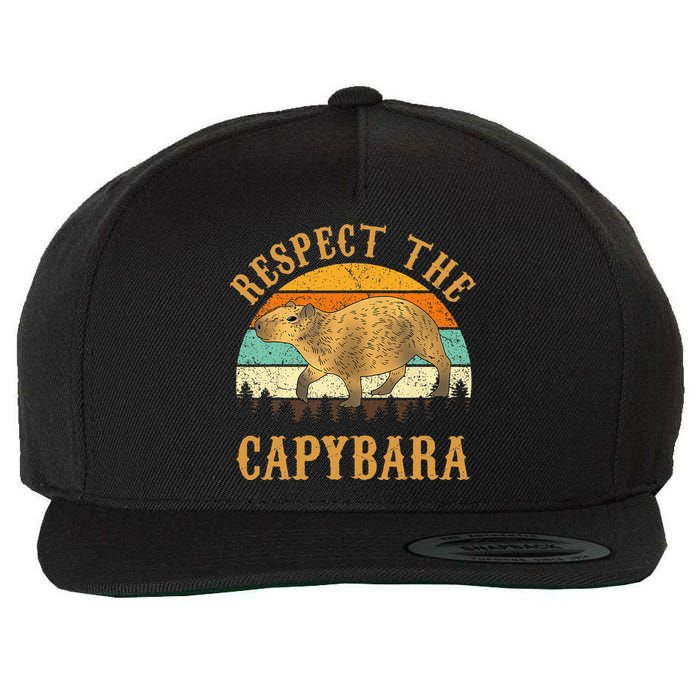 Capybara Funny Capybara Wool Snapback Cap