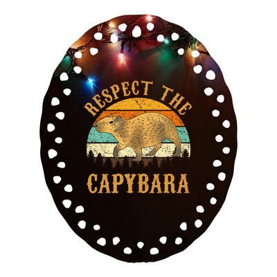 Capybara Funny Capybara Ceramic Oval Ornament