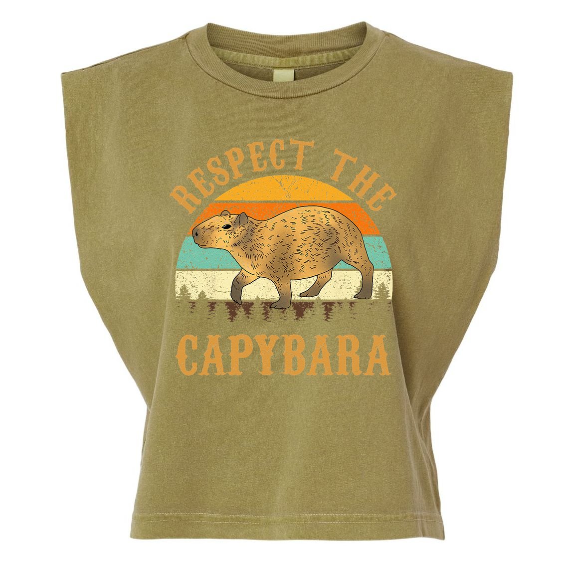 Capybara Funny Capybara Garment-Dyed Women's Muscle Tee