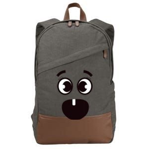 Creepy Funny Carrots Face Halloween Costume Cotton Canvas Backpack