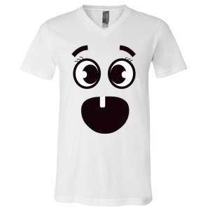 Creepy Funny Carrots Face Halloween Costume V-Neck T-Shirt