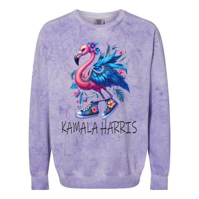 Cute Flamingo Chucks Retro Pearls Comma La Kamala Harris 24 Colorblast Crewneck Sweatshirt