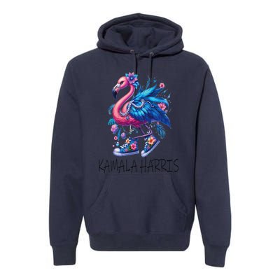 Cute Flamingo Chucks Retro Pearls Comma La Kamala Harris 24 Premium Hoodie