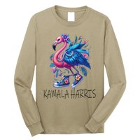 Cute Flamingo Chucks Retro Pearls Comma La Kamala Harris 24 Long Sleeve Shirt