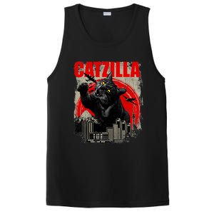 Catzilla Funny Cat Lover Kitten Kitty PosiCharge Competitor Tank