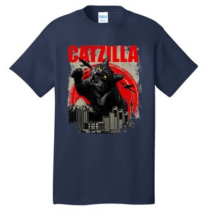 Catzilla Funny Cat Lover Kitten Kitty Tall T-Shirt